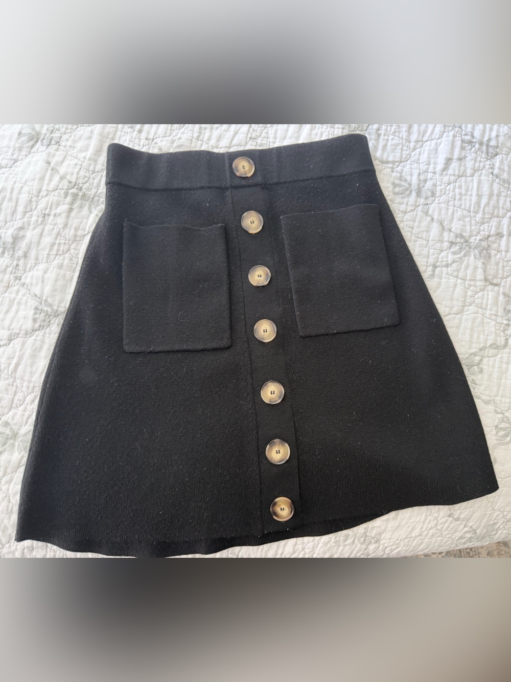Sezane mini sweater button skirt xs